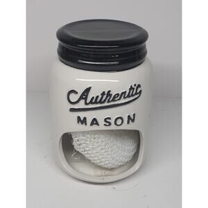 White Vintage Mason Collection Scrubby Holder W/ Scrubby Home Essentials